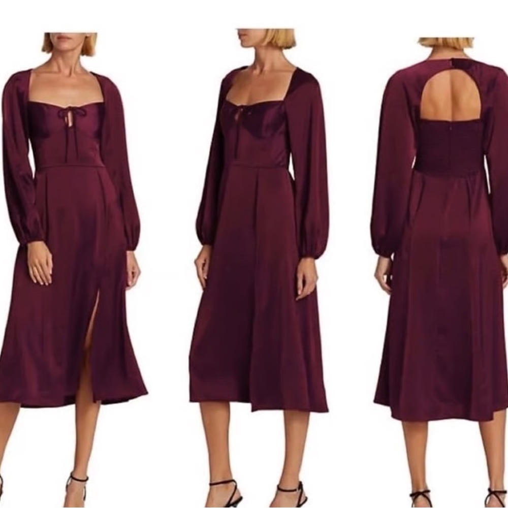 Wayf Bustier Long Sleeve Midi Dress